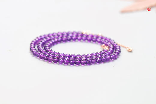紫水晶项链【醉月】，珠径4mm 商品图1
