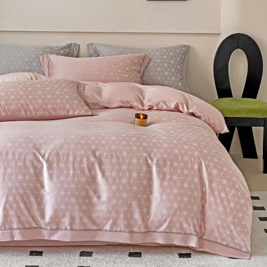 丝享缎纹提花轻奢天丝新疆长绒棉星光点点四件套床上用品 商品图1