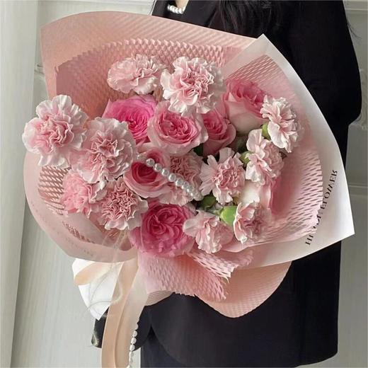 柔情--粉玫瑰康乃馨花束 商品图0