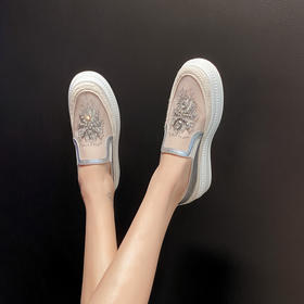 【预售5天】厚底网纱镂空，透气女式休闲单鞋YS&AC2926-1