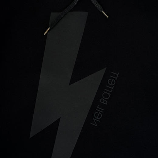 NEIL BARRETT 尼奥.贝奈特 男士闪电徽标印花连帽卫衣 黑色 BJS413F H510P 0101 商品图2