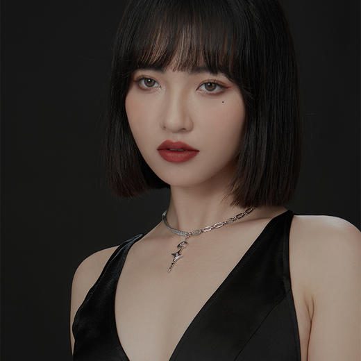 野月亮月溅星河甜酷原创设计拼接锆石时尚个性星星项链送礼情侣221YX0009 商品图0