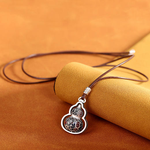 【福禄思怀】足银999银烧蓝福葫芦镂空转动吊坠【RP-XL70200】 商品图1