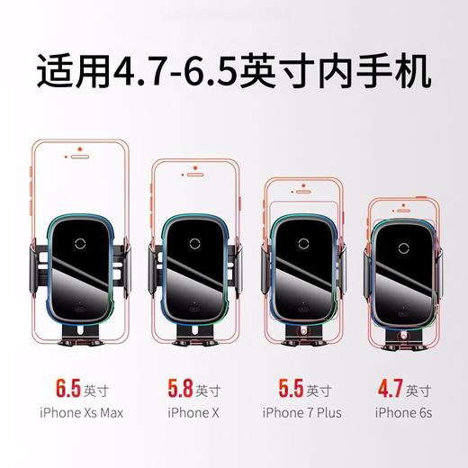 倍思 智行自动对位车载支架无线充（QI 15W）（出风口版）黑色 商品图2