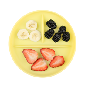 欧拉宝贝绿芽分格餐盘-柠檬黄