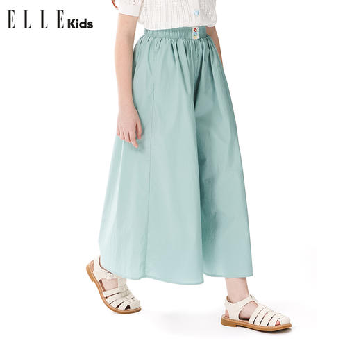 ELLEKIDS 童装 夏季马卡龙色系优雅宽松阔腿裙裤 商品图3