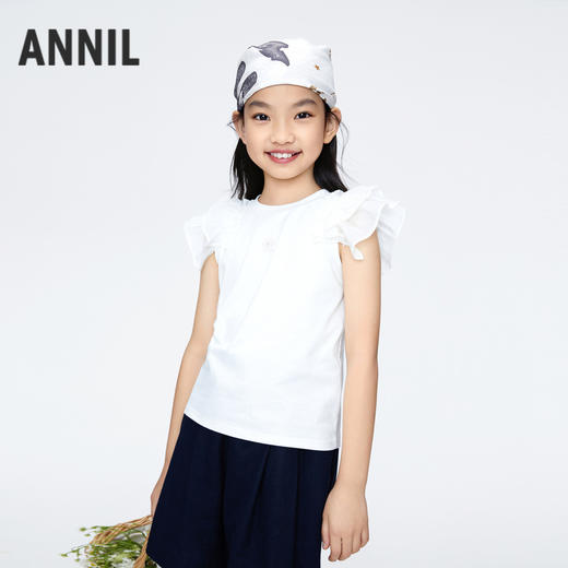 女童凉感记忆棉圆领短袖T恤新款安奈儿童装实体店同款AG421807 商品图2