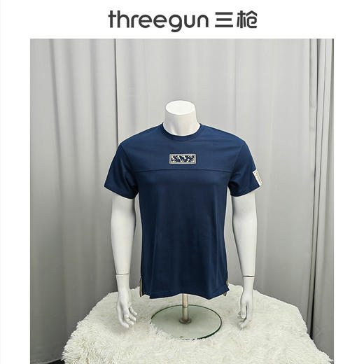 Threegun三枪 【潮款印花】圆领男士短袖T恤打底衫-24127A011 商品图3
