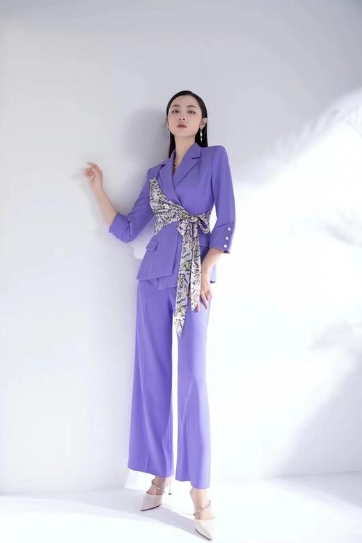 Le Malene 通勤撞色西装阔腿裤套装 15926 商品图0