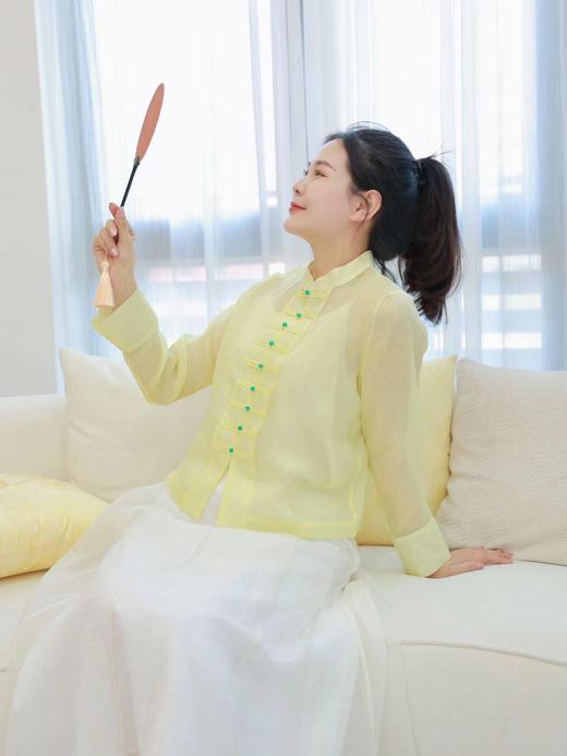 套装（中式小衫23710347黄白游+飘纱半裙24706145-山矾） 商品图1