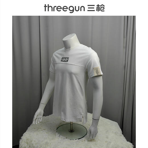Threegun三枪 【潮款印花】圆领男士短袖T恤打底衫-24127A011 商品图1