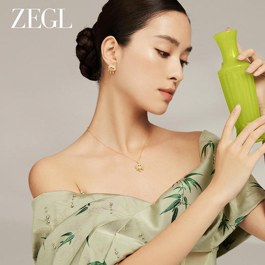 ZEGL设计师925银母亲节礼物和田玉耳环女2024新款新中式耳钉耳饰 商品图2
