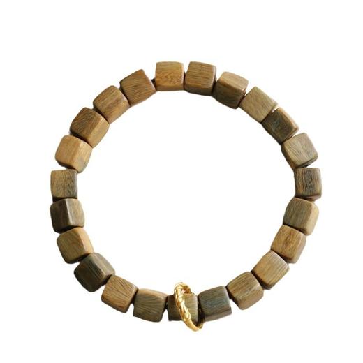 <有书独家>【纯手工制作，天然绿檀木手串~】天然绿檀木手串 女生方糖檀香串 复古民族风 藏式盘玩文艺范 气质手链-QQ 商品图4