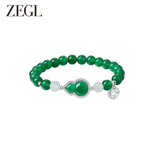 ZEGL设计师母亲节礼物绿玛瑙手串女款2024新款中式小葫芦手链手饰 商品图2