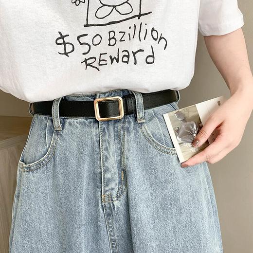 【特价9.9/1条！女士皮带任选】简约百搭韩国复古时尚，韩版学生黑色裤腰带，孔方扣女士皮带L 商品图10