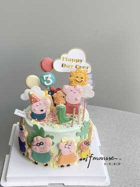 「男孩」小猪佩奇一家人~手绘饼干