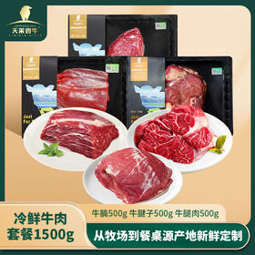 【冷鲜】新疆天莱香牛有机牛腱子500g+牛腿500g+牛腩500g