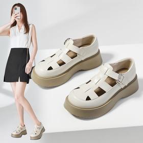 ZHR则则厚底罗马凉鞋女2024新款时尚百搭猪笼鞋沙滩时装凉鞋韩版