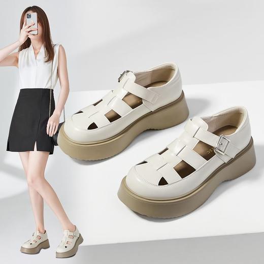 ZHR则则厚底罗马凉鞋女2024新款时尚百搭猪笼鞋沙滩时装凉鞋韩版 商品图0