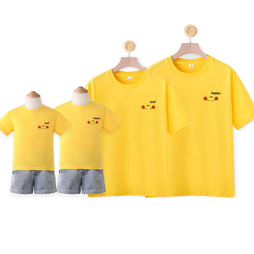 【甜蜜亲子档 百搭舒适】重磅220克！2024亲子装纯棉短袖全家装夏一家三口四口母女装亲子t恤 商品图7