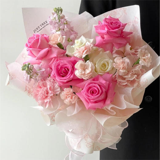 玫红色系混搭花束 商品图1