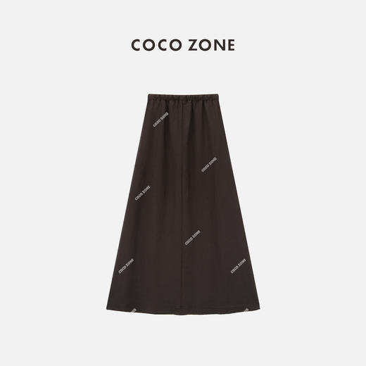 COCO ZONE夏季高级感松紧腰系带半身裙时尚直筒A字中长裙CC1B1002 商品图1