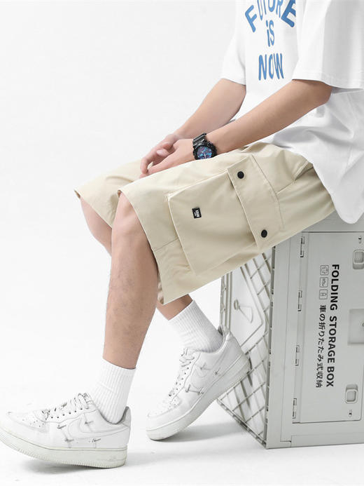 红览薄款速干多口袋纯色工装短裤男日系宽松大码五分裤ALLK-DPK29 商品图2