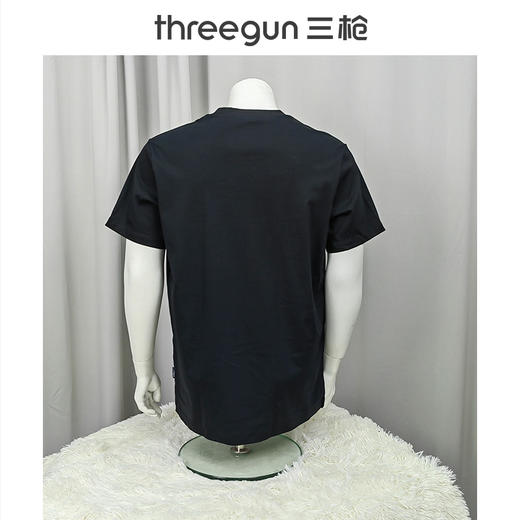 Threegun三枪 【高支水光棉】圆领短袖男士T恤衫打底衫-2L085A021 商品图5