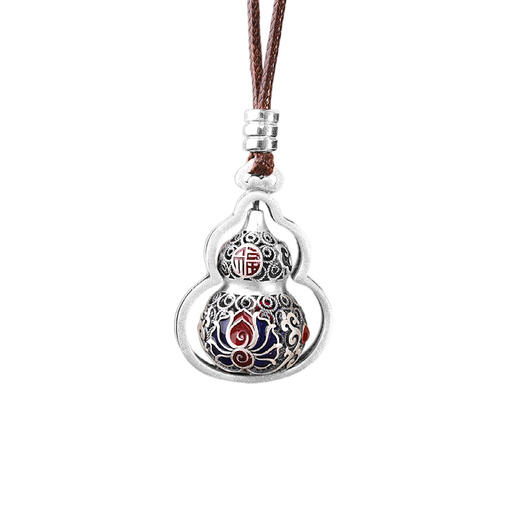 【福禄思怀】足银999银烧蓝福葫芦镂空转动吊坠【RP-XL70200】 商品图4