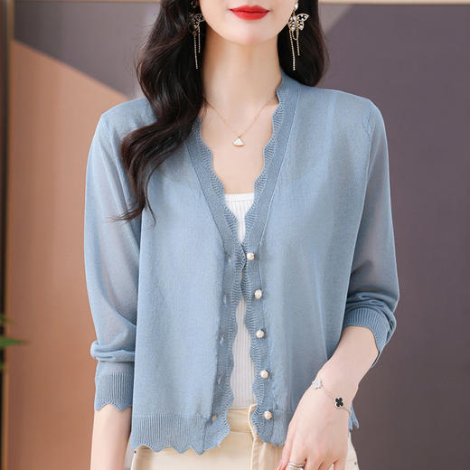 冰丝针织空调外套，短披肩薄款配裙子防晒开衫CC-101-90956 商品图0