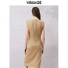 VIMAGE纬漫纪2024夏季新款时尚通勤无袖收腰显瘦连衣裙V2107728 商品缩略图5