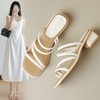 ZHR则则粗跟拖鞋2024夏季新款罗马休闲外穿沙滩百搭法式绕带小凉 商品缩略图0