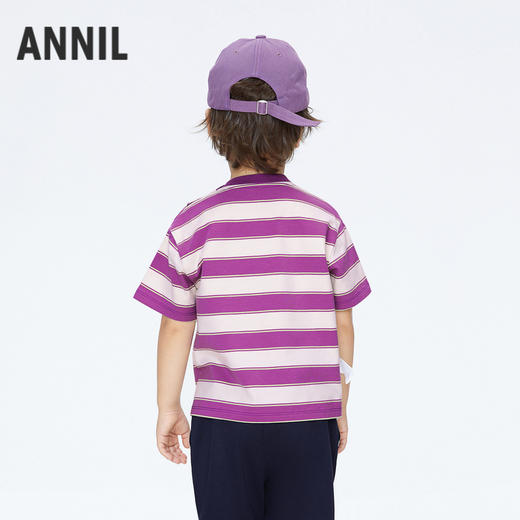 男童条纹T恤圆领短袖上衣夏季新款安奈儿童装实体店同款XB421672 商品图2