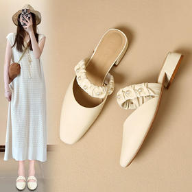 ZHR则则法式珍珠穆勒拖鞋2024新款时尚百搭包头拖鞋气质半拖女鞋