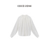COCO ZONE"南一”复古设计感镂空插肩袖立领衬衫纯色单排扣上衣CC1B0970 商品缩略图0