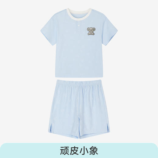 i-baby/英伦宝贝恒温抑菌针织小蘑菇短袖家居服套装 短袖短裤睡衣春夏季薄款 商品图7