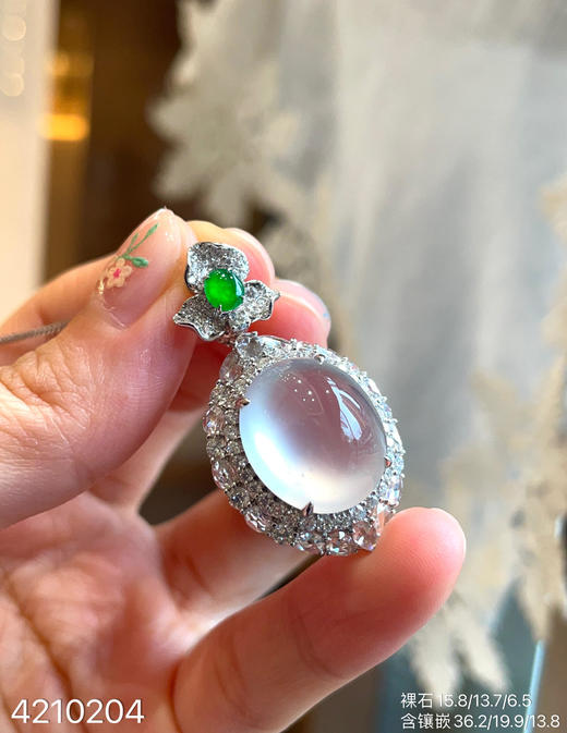 玻璃种蛋面吊坠【4210204】具体价格微信咨询 商品图6