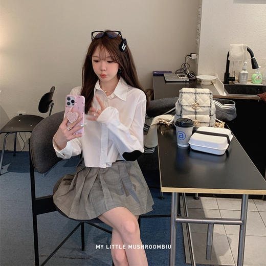 金蘑菇菇 ccd练习日 棒球套组/ 衬衫+半裙 休闲系减龄穿搭三件套 商品图1
