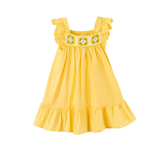 笛莎Deesha 小童连衣裙2024年新款小飞袖连衣裙 商品图4