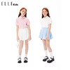 ELLEKIDS 童装 柔软薄荷垂感法式优雅娃娃领花边短袖衬衫 商品缩略图1