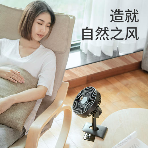 几素电风扇夹式学生宿舍小型usb小风扇桌面办公台式可充电厨房迷你便携式婴儿车床头轻音夹子电扇家用夹桌两用+15h长续航+720°调节 商品图2