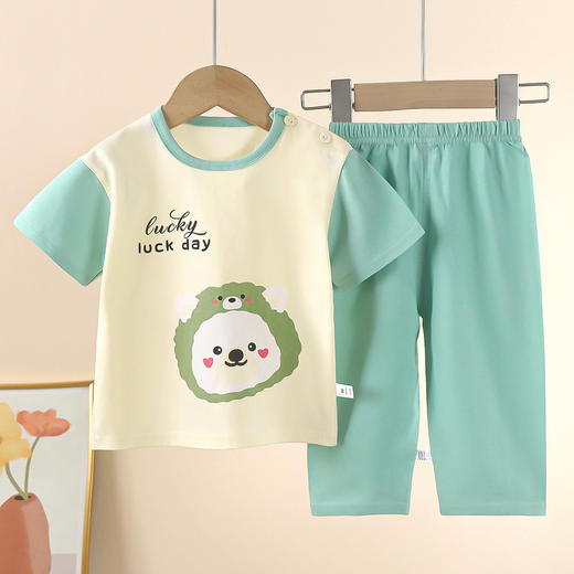 【49.9/2套起】【火火兔福利款】儿童短袖套装纯棉夏季宝宝t恤家居服衣服女童睡衣夏装童装 商品图2