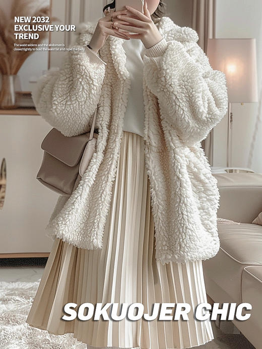 经典百搭【高腰半身百褶裙】松紧腰中长款裙子 高品质气质显瘦 商品图5