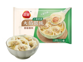 三全 上海风味香菇猪肉馄饨 500g*2(商)