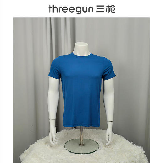 Threegun三枪 【凉感木代尔】圆领短袖男士T恤衫打底衫-2L083A021 商品图3