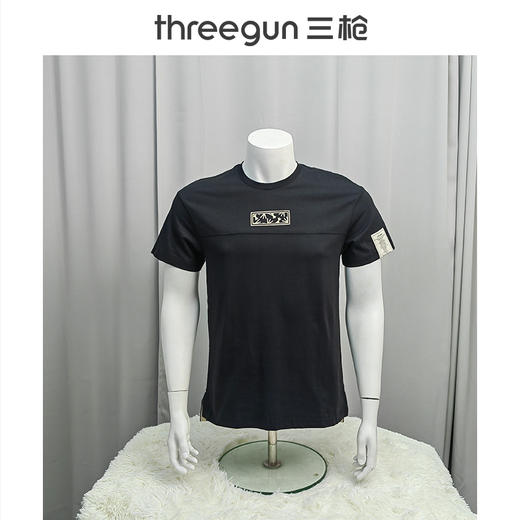 Threegun三枪 【潮款印花】圆领男士短袖T恤打底衫-24127A011 商品图6