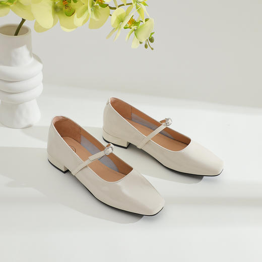 Safiya/索菲娅2024新款法式复古方头水钻一字扣玛丽珍单鞋 SF43111413 商品图9