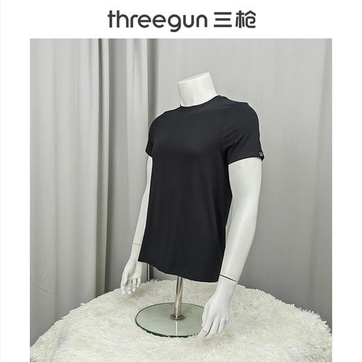 Threegun三枪 【凉感木代尔】圆领短袖男士T恤衫打底衫-2L083A021 商品图10