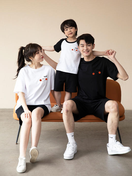 【甜蜜亲子档 百搭舒适】重磅220克！2024亲子装纯棉短袖全家装夏一家三口四口母女装亲子t恤 商品图2