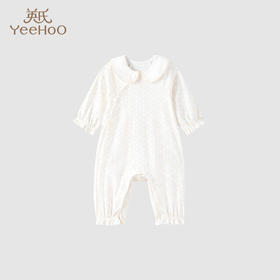 英氏连体蛤衣新款琥珀春秋翻领可爱哈衣双35纯棉襟蛤YLAAJ0P038A